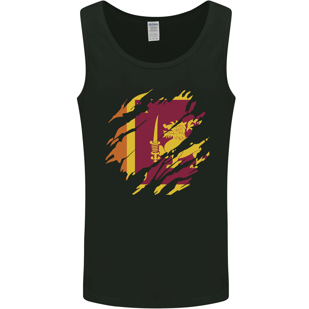 Torn Sri Lankan Flag Sri Lanka Day Football Mens Vest Tank Top
