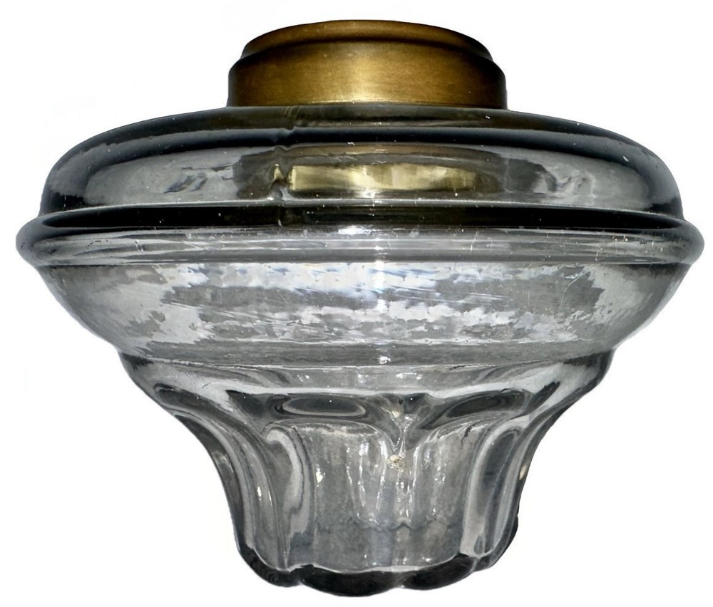 Kerosene Oil Bracket Lamp Basket Antique Petal Columns Glass Font - No. 3 Collar