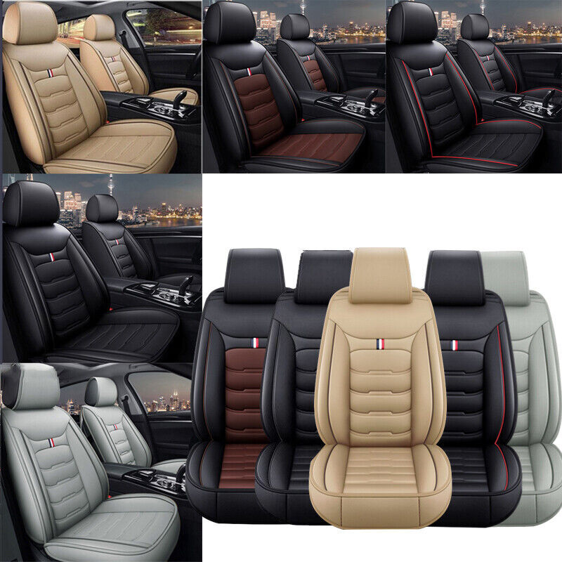 Car Seat Covers Leather 5-Seat Front Rear Protector Cushion Pad For Toyota Camry