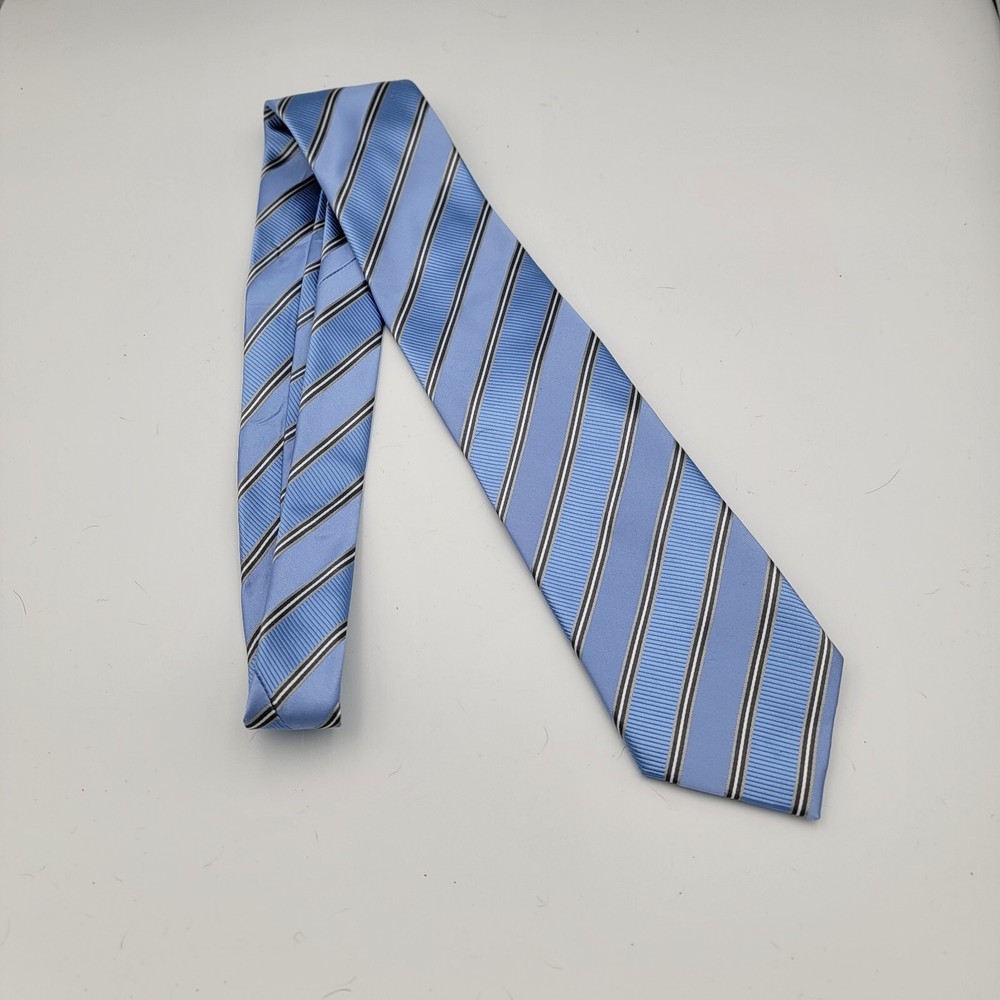 Donald Trump Signature Blue Silk Tie Preppy Business Necktie for Men