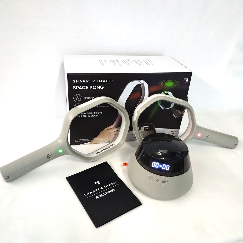 Sharper Image Space Pong Motorized Light Projector Game for 1-2 Players