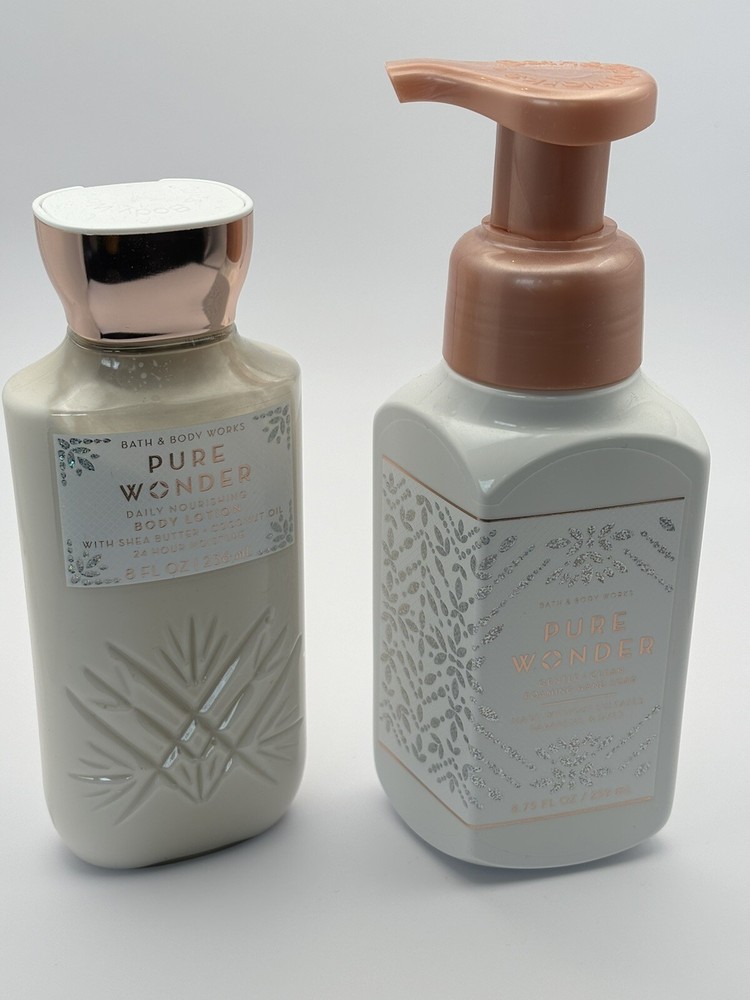 Bath & Body Works Pure Wonder Body Lotion 8 OZ and Hand Soap 8.75 oz