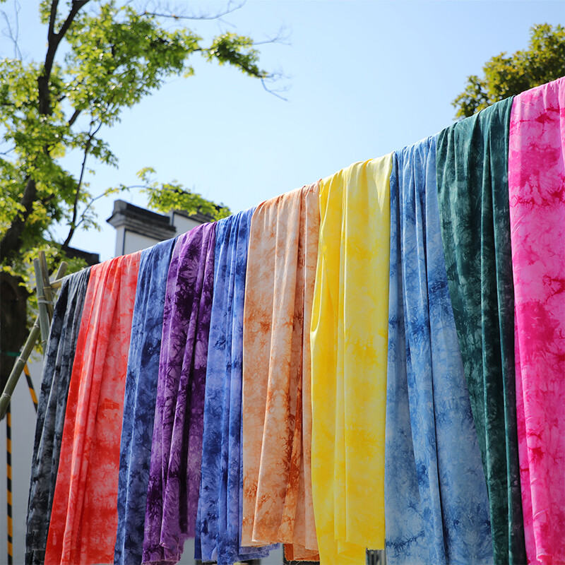 Tie Dye Fabric for Summer Dresses Curtains Tablecloths DIY Sewing