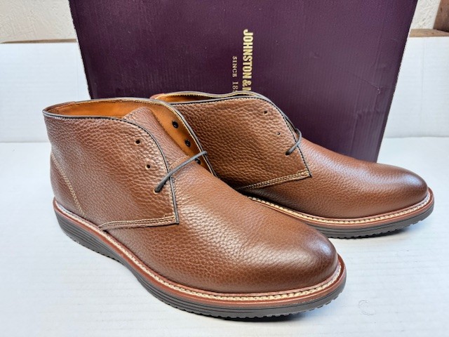 Johnston & Murphy Upton Chukka Boot Tan Full Grain 12 M (Work & Daily Wear)
