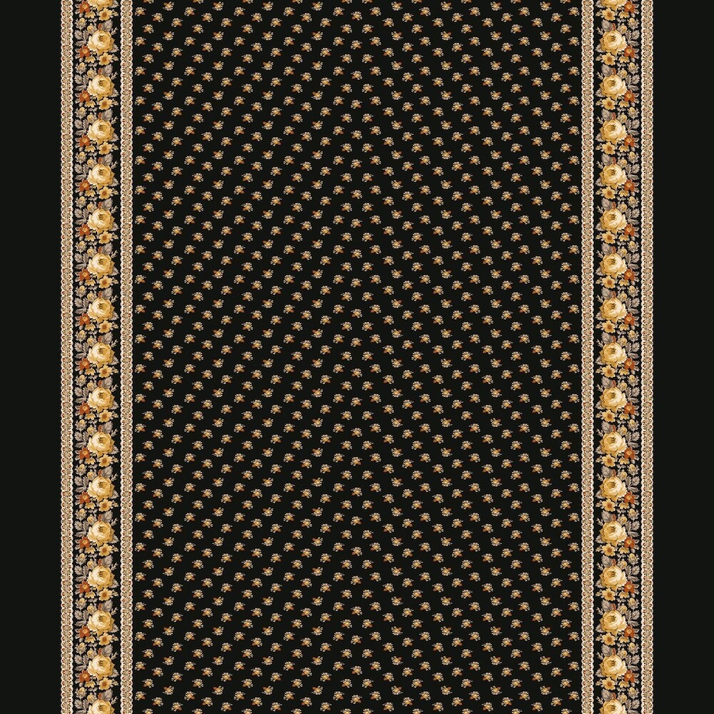 Henry Glass Autumn Spice Black Cotton Border Stripe Fabric Yardage