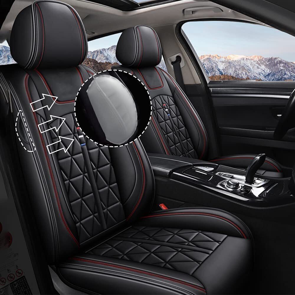 For FORD Ranger 2019-2021 Car 5-Seat Covers Faux Leather Front+Rear Cushion Pad