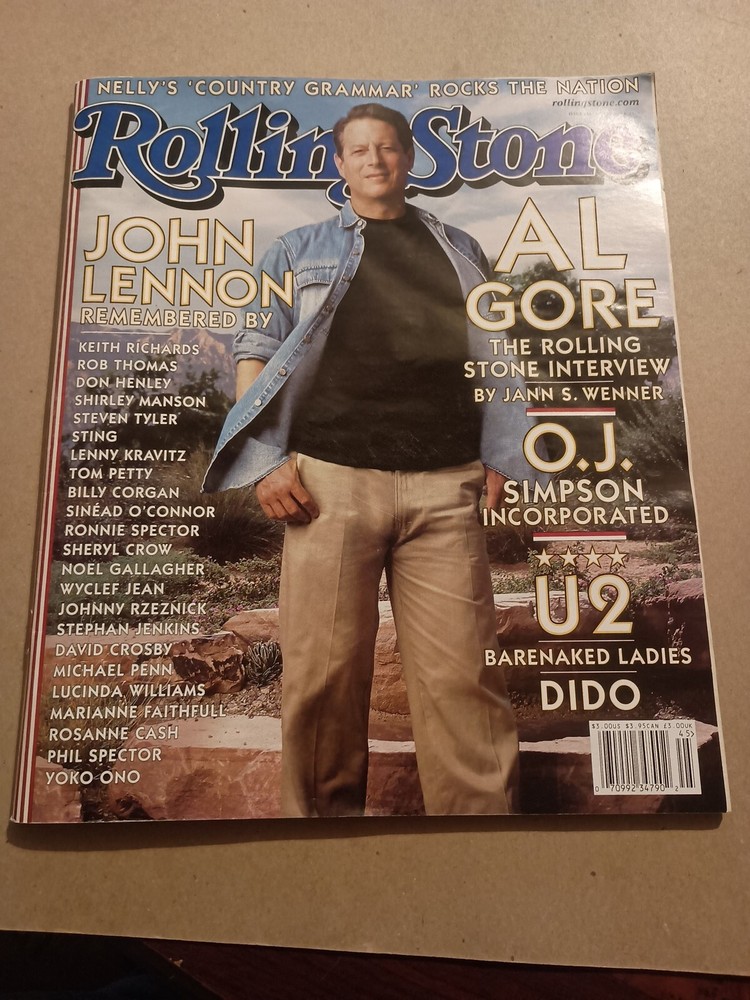 Rolling Stone Magazine Al Gore issue #853 Nov 2000 John Lennon
