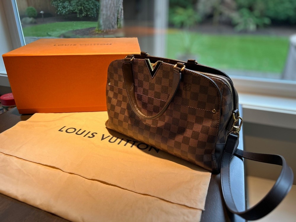 Louis Vuitton Kensington Bowling Shoulder Bag Damier Brown Ebene AuthenticN41505