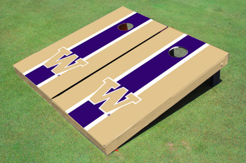 UW Huskies Purple & Gold Striped Cornhole Board Set  