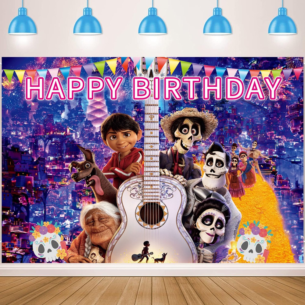 Coco Party Supplies Party Decor Backdrop Banner Background Birthday Gift 5x3ft