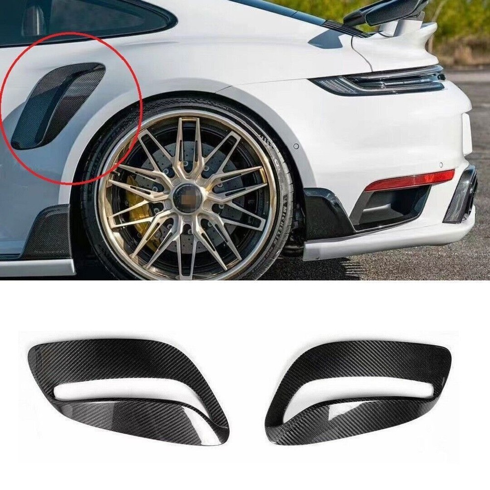 Dry Carbon Car Rear Side Air Vent Fender Trims For Porsche 911 992 turbo S 2019+