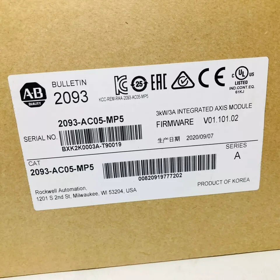 New Allen-Bradley 2093-AC05-MP5 Kinetix 2000 3kW 230VAC Integrated Axis Module