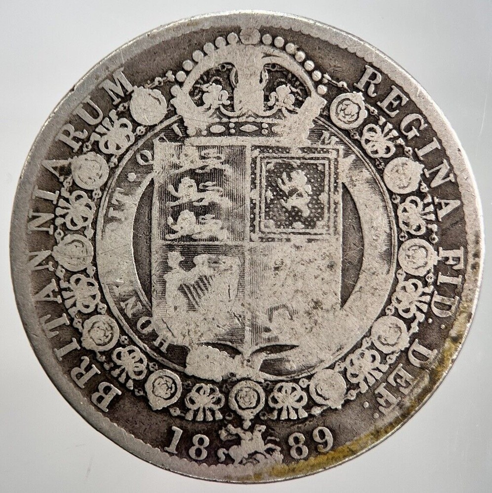 1889 Victoria Half-Crown Silver Coin in Collectible Condition