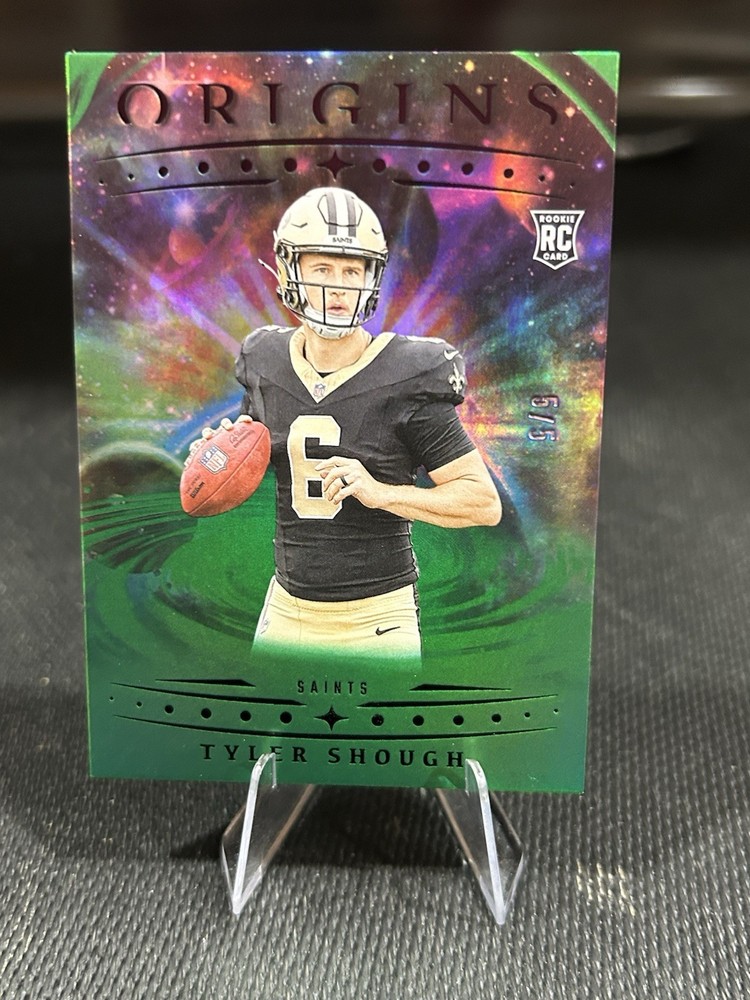 2025 Panini Origins TYLER SHOUGH GREEN /5 RC NEW ORLEANS SAINTS CLEAN 🔥