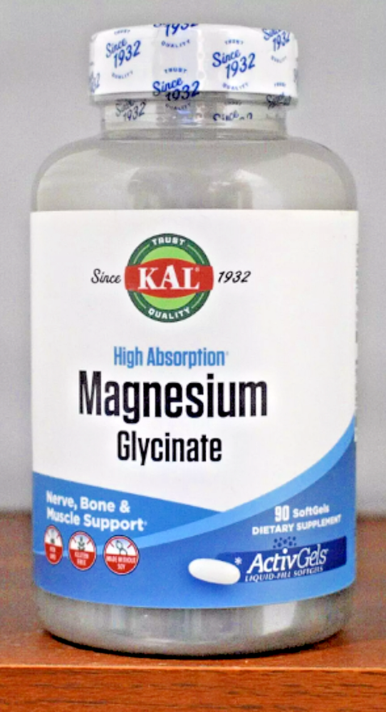 KAL HIGH ABSORPTION MAGNESIUM GLYCINATE 90 L1QUID-FILL ACTIVGELS EXPIRE 11/2026