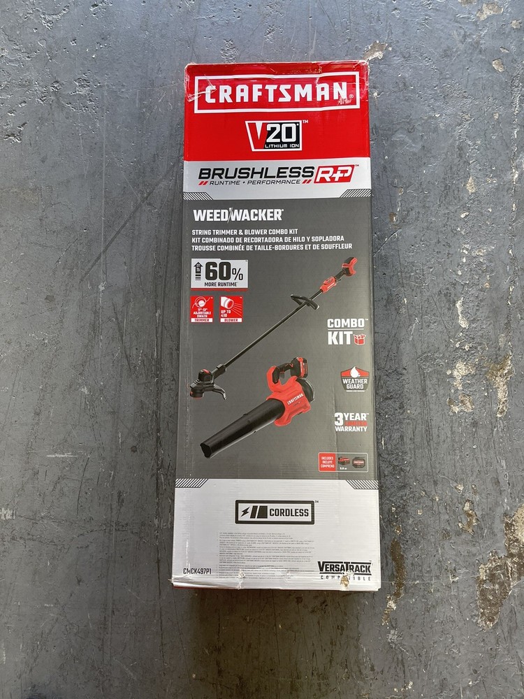 FLASH SALE!! Craftsman V20 Brushless String Trimmer & Blower Kit w/ 5Ah Battery-image