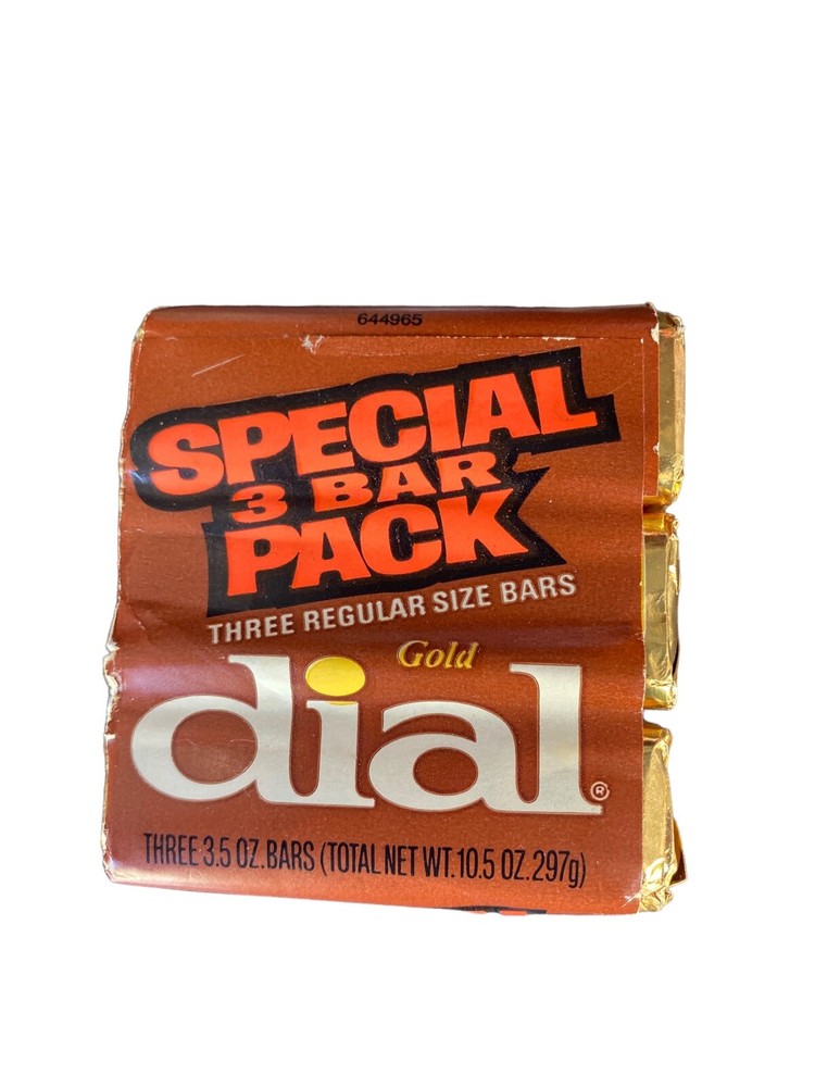 3 Vintage 1980s Gold Dial Deodorant Bar Soaps 5 oz NOS Bath Essential