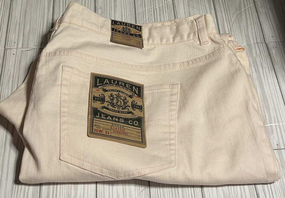 Lauren Jeans Co. Ralph Lauren  Women's Classic Straight Jeans Lite Pink Size 20W