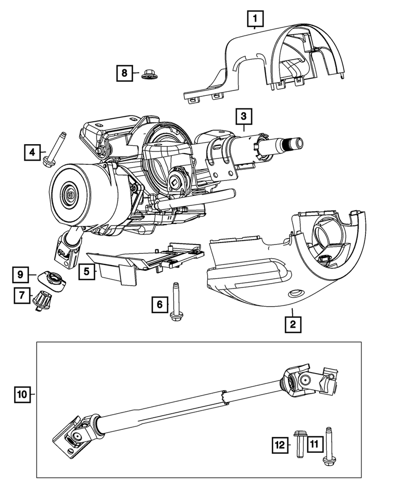 Genuine Mopar Steering Column Shroud 1RZ38JW4AB