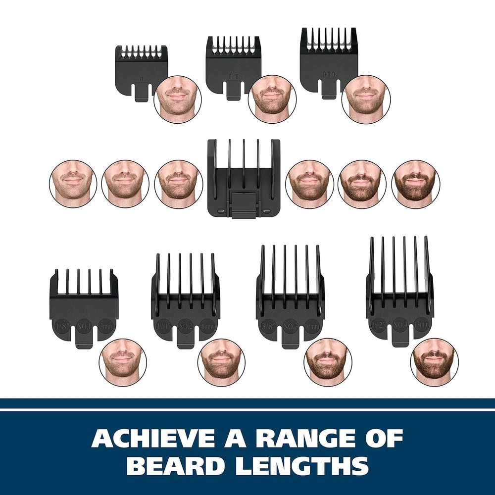 Wahl Groomsman 05622 Rechargeable Beard Mustache Nose Hair Trimmer Black