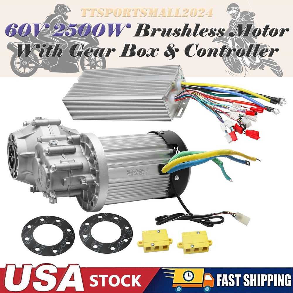 60V 2500W Brushless Motor Kit with Differential Gear Box and Controller for ATV Golf Carts