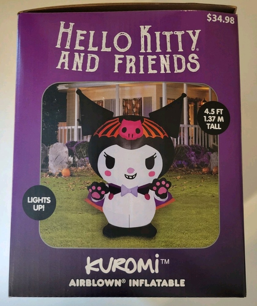 Gemmy Industries Halloween Kuromi Hello Kitty Airblown 5’ Yard Inflatable Sanrio