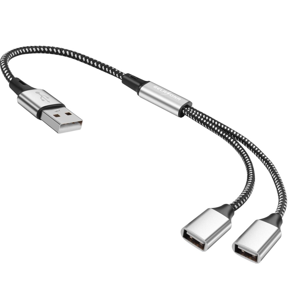 USB A Male to Dual Female Splitter Y Cable Extension Cord