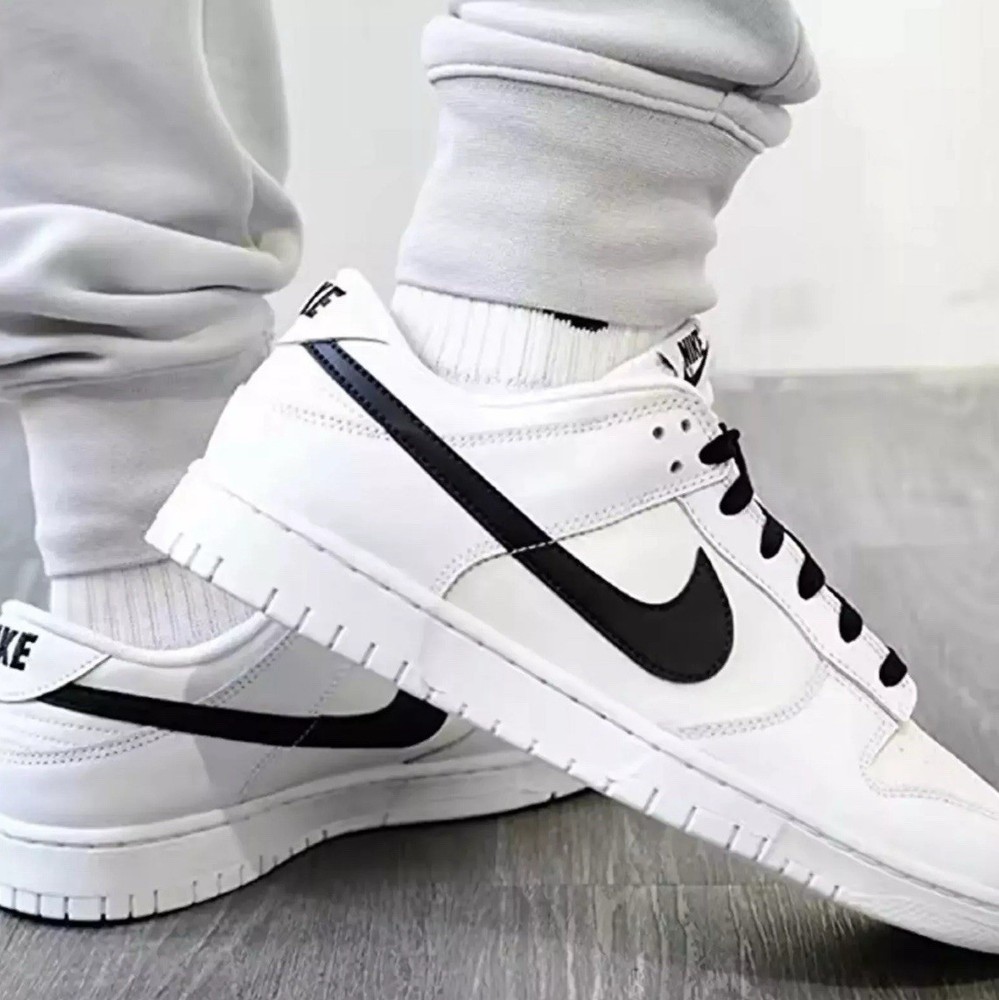 Nike Dunk Low Retro Reverse White Black Men's Size 12 DJ6188-101