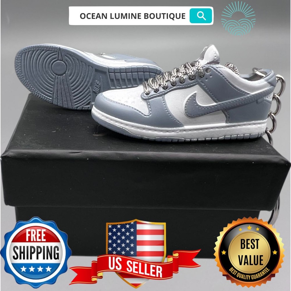 SB DUNK 3D Mini Sneaker Keychain, Jordan Sneaker Collectible, Box Options