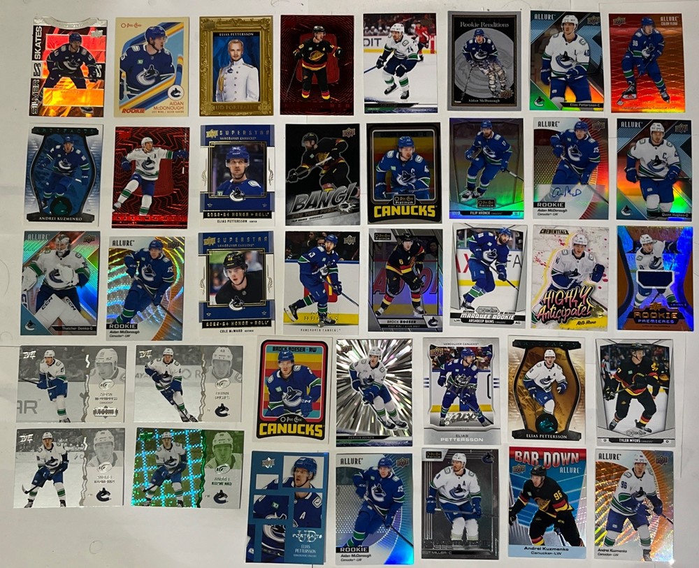 VANCOUVER CANUCKS-HUGE 38 Card Lot From Various UD/Opc Sets See Pics & Details