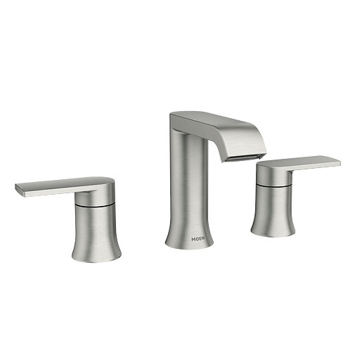 Moen 84763SRN Spot Resist Brushed Nickel Genta 2 Handle Bathroom Faucet