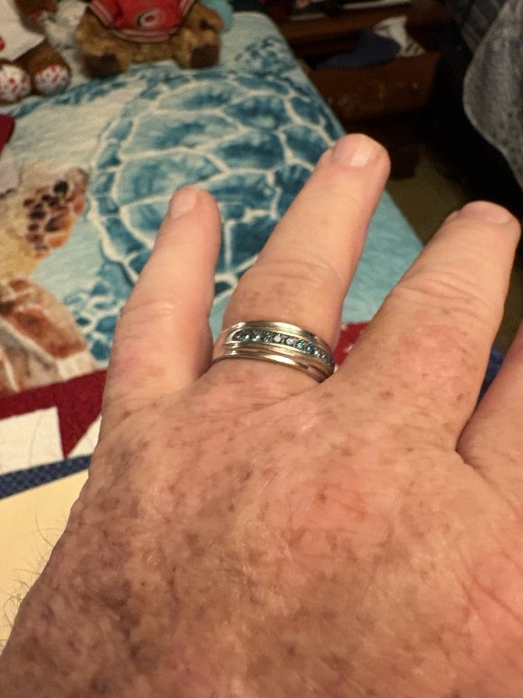 Effy 11 Blue Diamonds Ring in Sterling Silver for Women