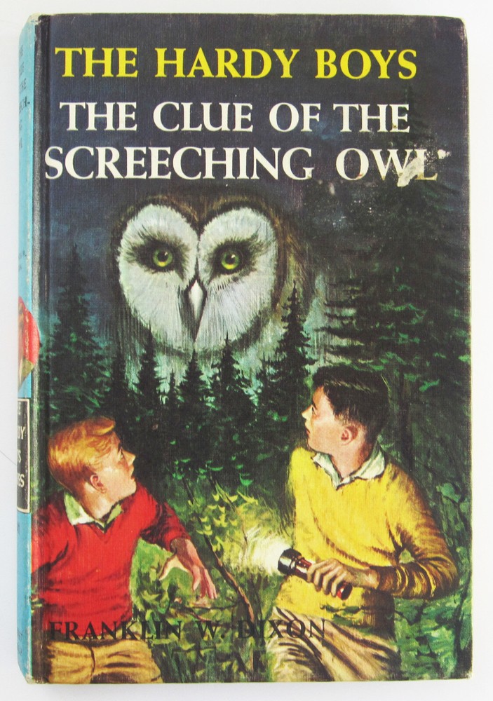 Hardy Boys Clue of Screeching Owl ~1973 PRINTING Hardcover Book #41 White Multi