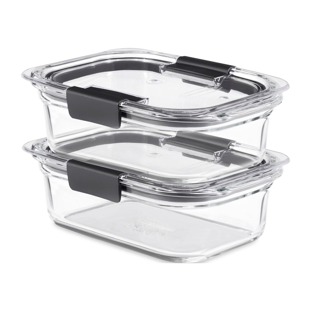 Rubbermaid 3.2 Cup Brilliance Glass Food Storage Set of 2 Containers
