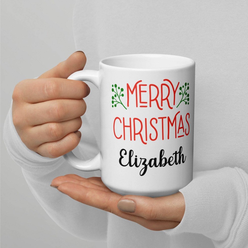 Personalized Name Merry Christmas Coffee Mug
