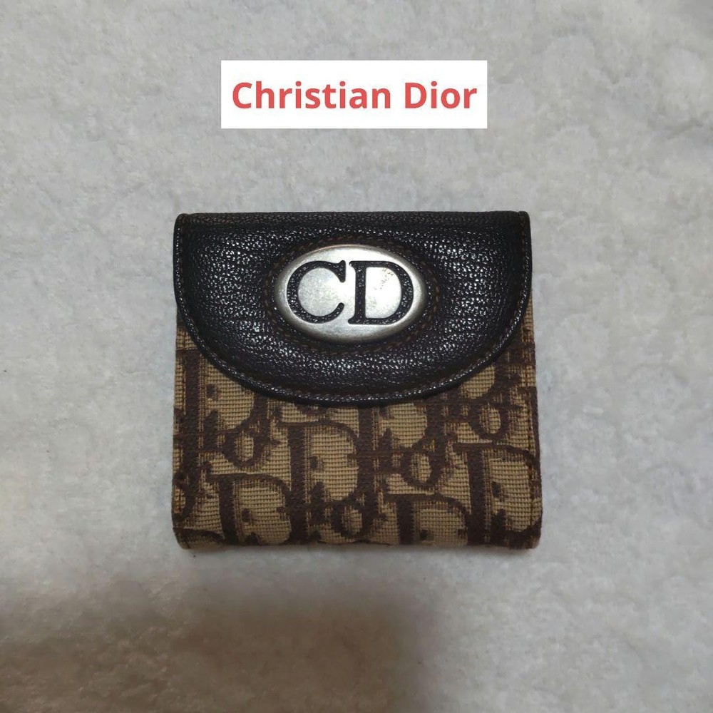 Christian Dior Genuine Leather Black Bifold Wallet Card Holder