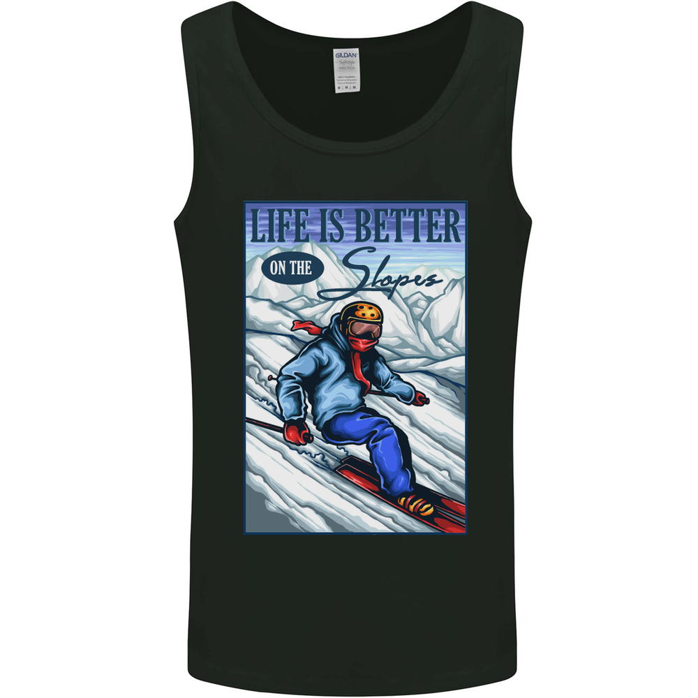 Skiing Life Better on the Slopes Ski Skier Mens Vest Tank Top