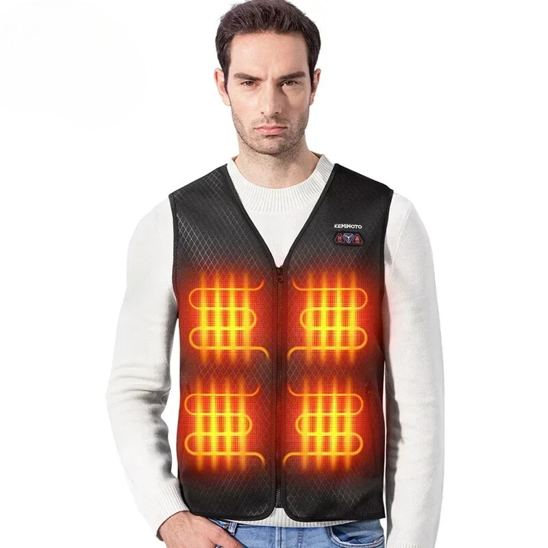 USB Heated Vest for Men & Women - Winter Warm Motorcycle Jacket with Electric Heating