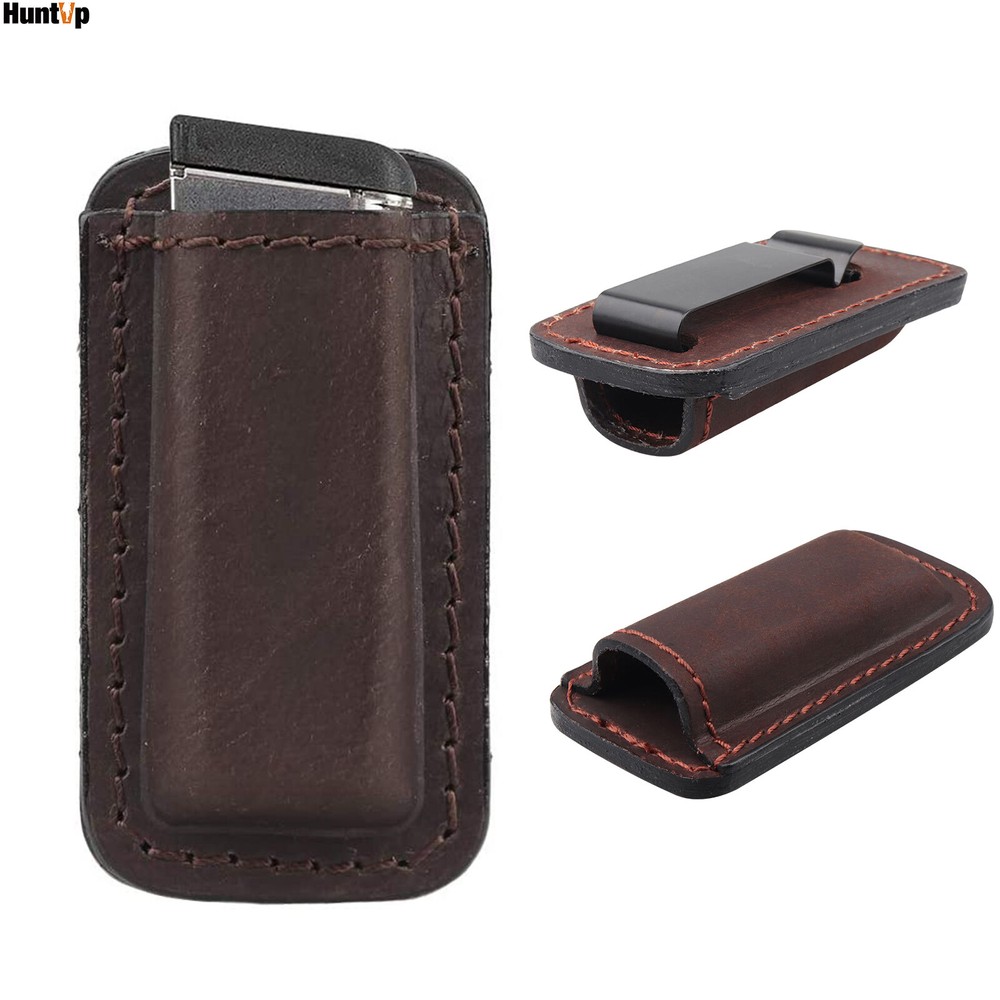 Tactical IWB OWB Genuine Leather Magazine Pouch for.380 Single Stack Pistol Mag