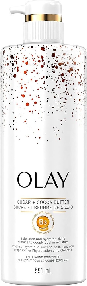 Olive Premium Exfoliating Moisturizing Body Wash with Sugar Cocoa Butter 591ml