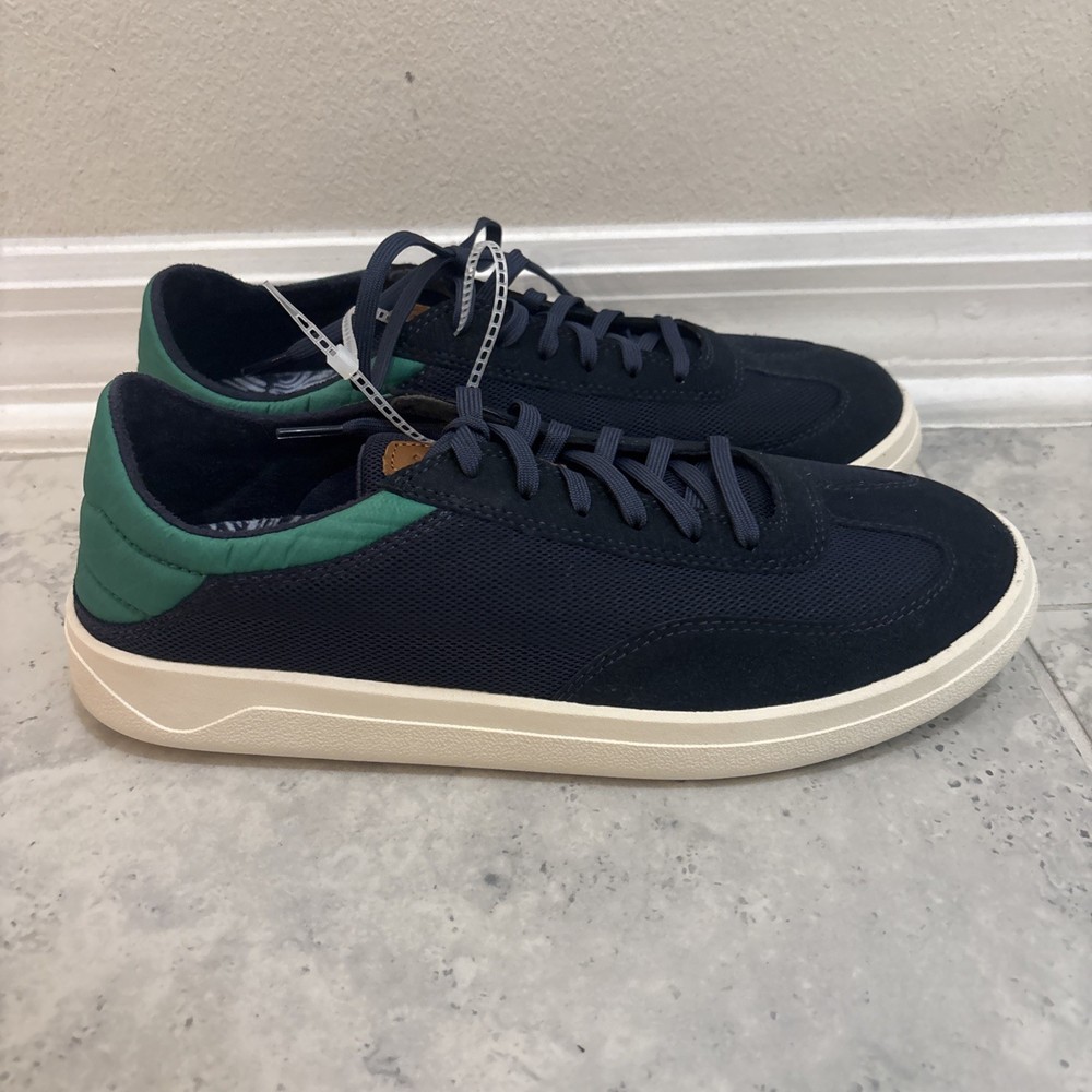 OluKai Punini Men's Navy Bamboo Green Sneakers Size 10 Casual Shoes 10514-548Z