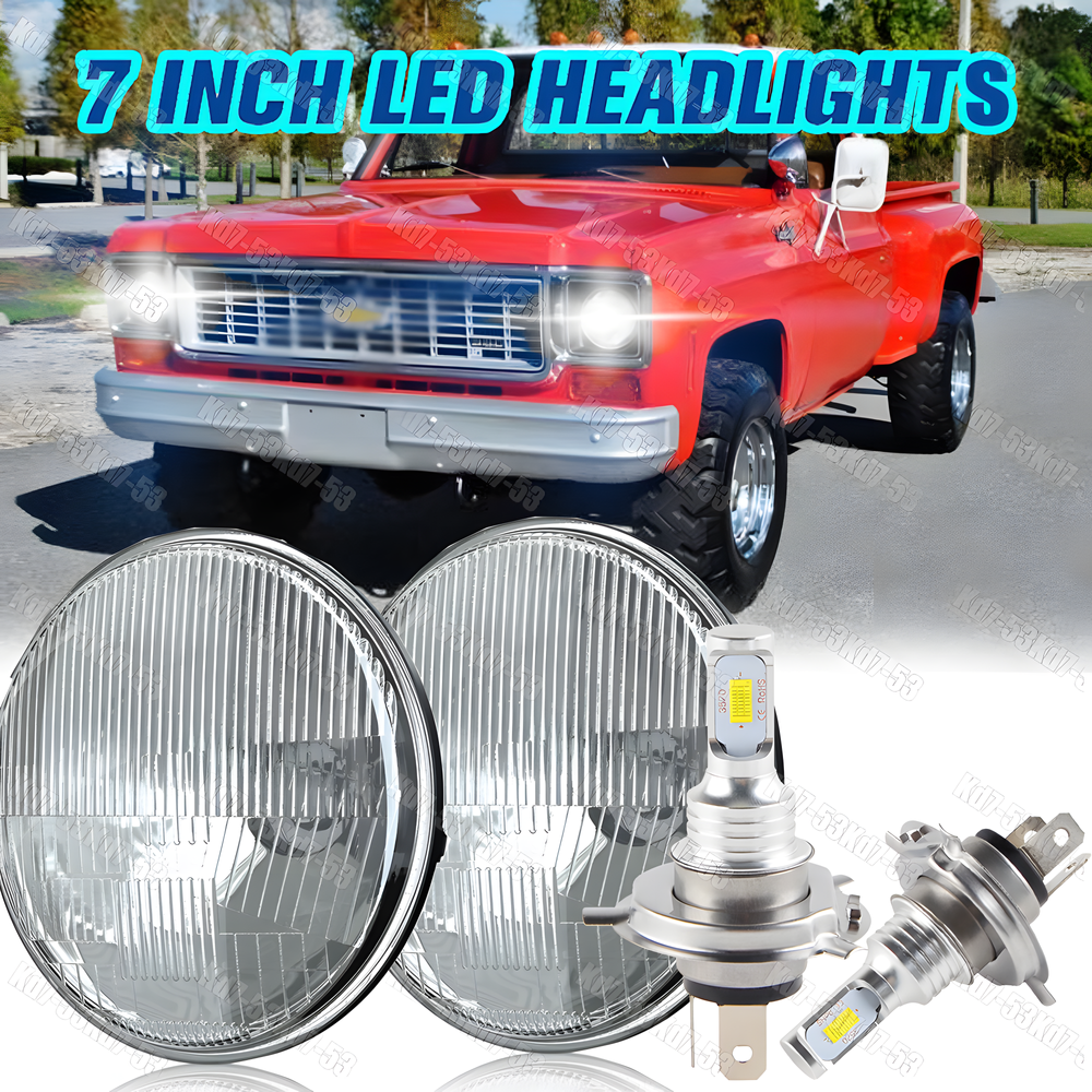 7-Inch Round LED Headlights High/Low Beam for Chevy C10 C20 Pickup