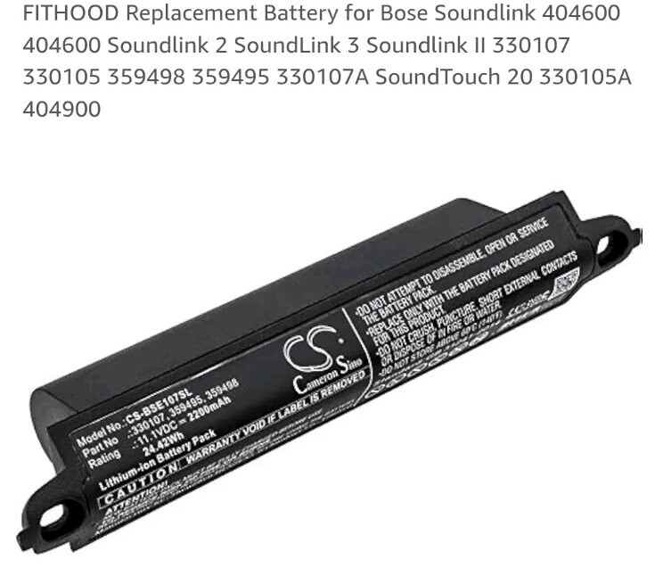 FITHOOD Replacement Battery for Bose Soundlink 404600 404600 Soundlink 2...