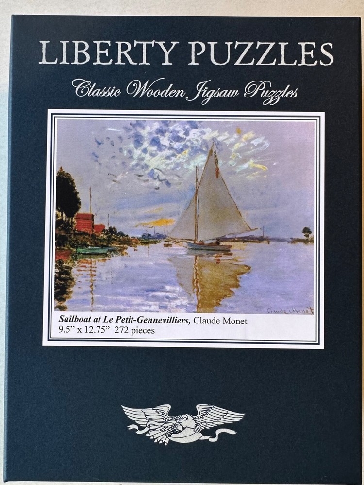 liberty wooden jigsaw puzzles “Sailboat at Le Petit-Gennevilliers” by  Monet