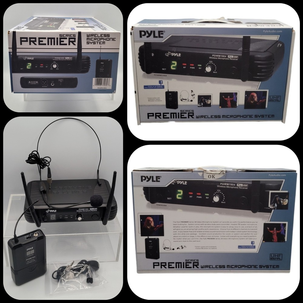 PYLE PDWM1904 Wireless Mic System with Extras Free USA Shipping