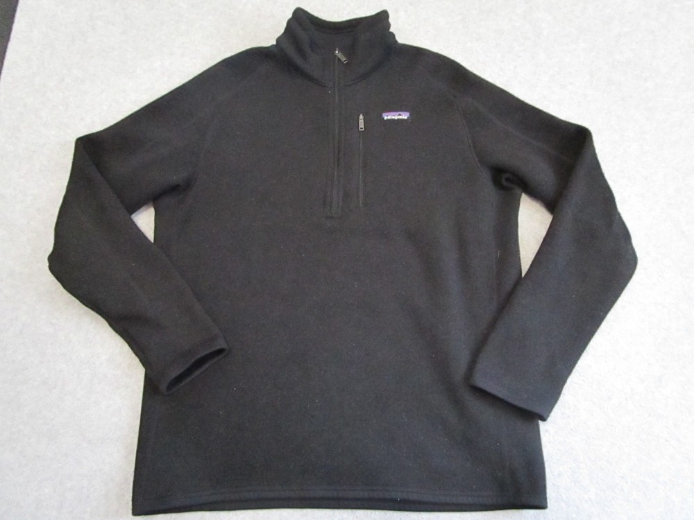 Patagonia Better Sweater Men's Large Black 1/4-Zip Fleece Knit Jumper Pullover