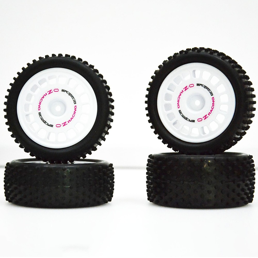 4Pcs Tires Wheel Rims 12mm Hex for Tamiya TT02B RC 1/10 Buggy Car Tyres Upgrade