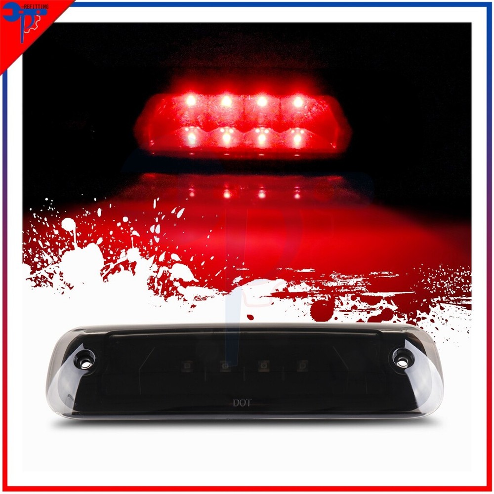 LED 3rd Third Brake Light Cargo Tail Lamp 97-01 for Jeep Cherokee Smoke Lens