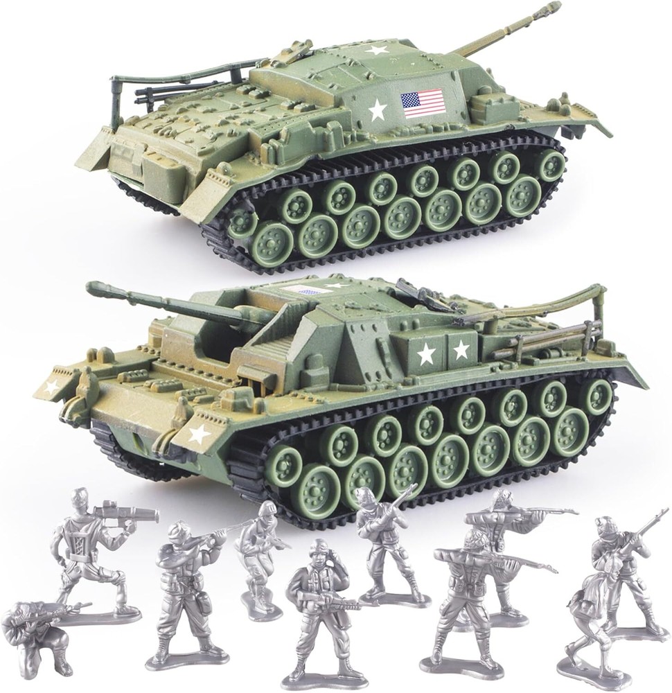 U.S Toy Tank and Army Men Toys Playset, 2pc Tank-5 Models 10pc Toy...