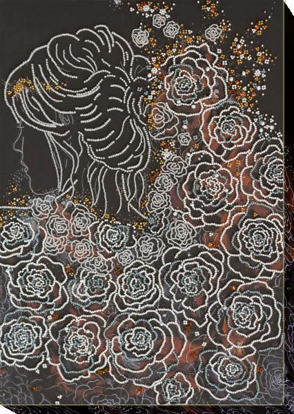 Bead embroidery kit In the moonlight needlework kit Art canvas beadwork pattern